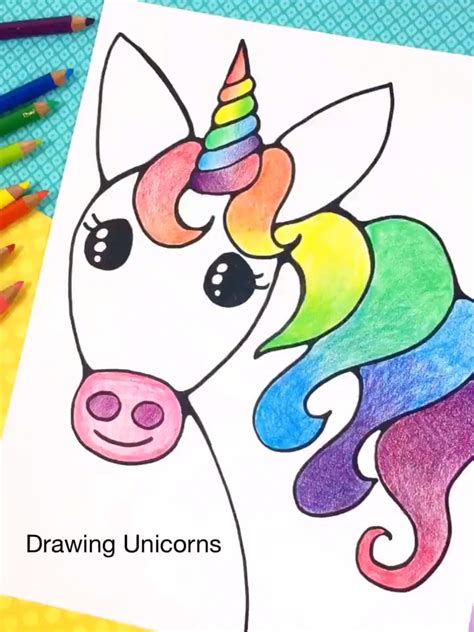 unicorn drawing  rainbow colors video video