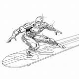 Silver Surfer Coloring Superheroes Disegni Colorare Loudlyeccentric Printmania sketch template