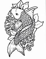 Coloring Fish Koi Pages Print sketch template