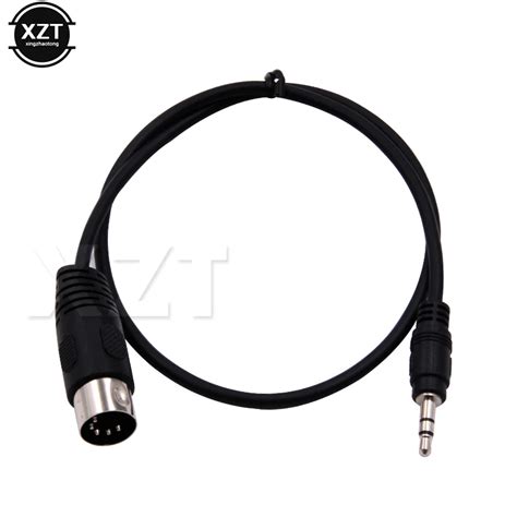 pz pcs mm stereo jack audio cable din  pin midi male plug high quality cm
