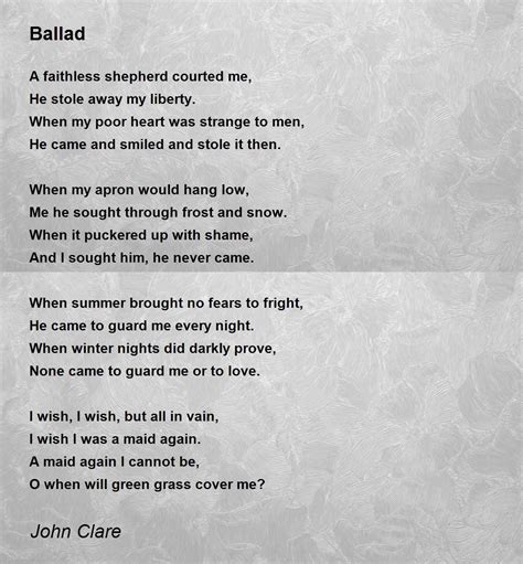 ballad poem  john clare poem hunter