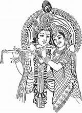 Krishna Radha Hindu Kannan Radhe Krishnan Kerala Rukmani Clipartxtras Hanuman Tanjore Hdclipartall Madhubani sketch template