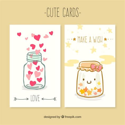 cute cards vector premium