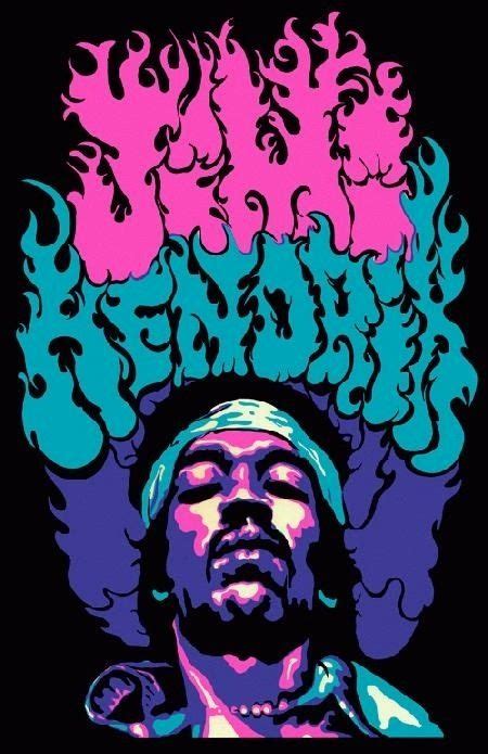 Jimi Hendrix Psychedelic Black Light Poster Psychedelic Poster Jimi