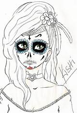 Mexican Girl Skull Drawing Getdrawings Deviantart Downloads sketch template