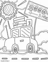Coloring Pages Doodle Summer Family Summertime Trip Printable Reunion Car Printables Alley Vacation Classroomdoodles Choose Board Print sketch template
