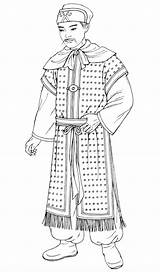 Coloring Pages Chinese Adult Costume sketch template