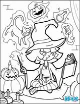 Witch Coloring Halloween Practises Magic Little Hellokids Print Color Pages sketch template