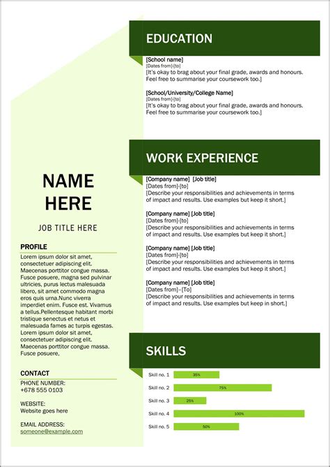 job cv template word   resume  gallery