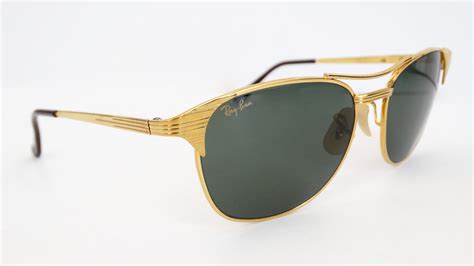ray ban signet gold frame sunglasses vintage  misty