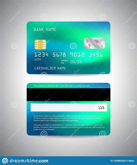 Vector Credit Card Front And Back Side Of Credit Card Template Money