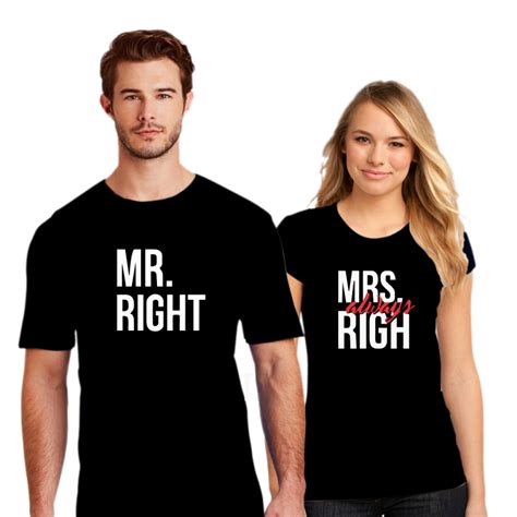 couple t shirt mr right mrs always right unique design