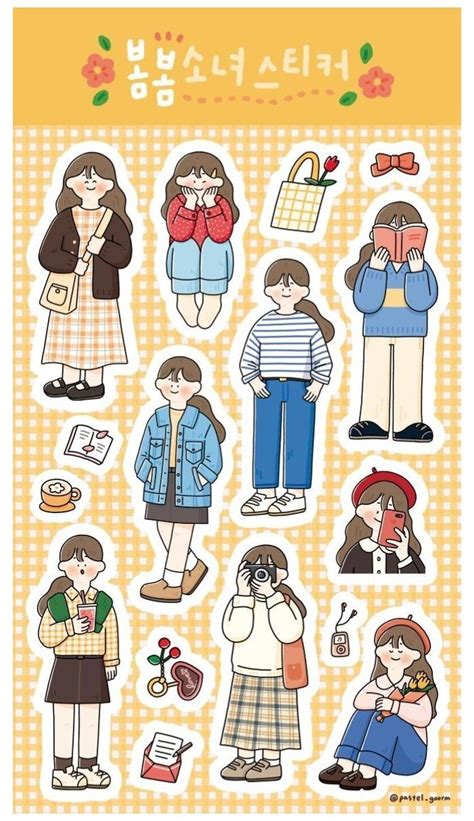 stiker orang kawaii stickers printable korean