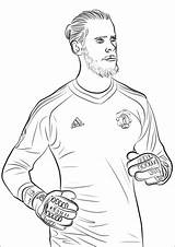 Coloring Gea David Pages Goalkeeper Cup Soccer Printable Ronaldo Cristiano Bale Fifa Gareth Coloringpagesonly Football Categories Kids sketch template