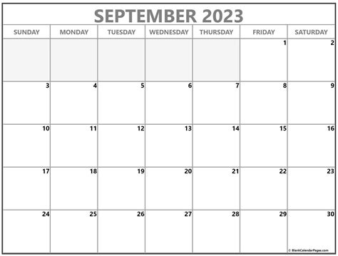 printable september calendar  printable calendar monthly
