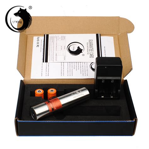 uking zq  mw nm pure red beam single point zoomable laser pointer  kit titanium