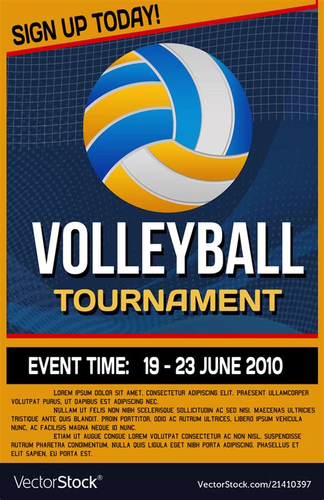 volleyball tournament flyer  poster royalty  vector