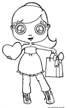 cute girl valentines day coloring  sheets  print   kidsfree