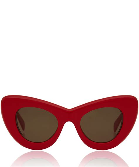 céline large red papillon cat eye sunglasses in red lyst
