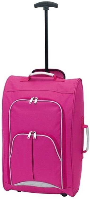 bolcom handbagage reiskoffertrolley roze  cm reistassen op wielen