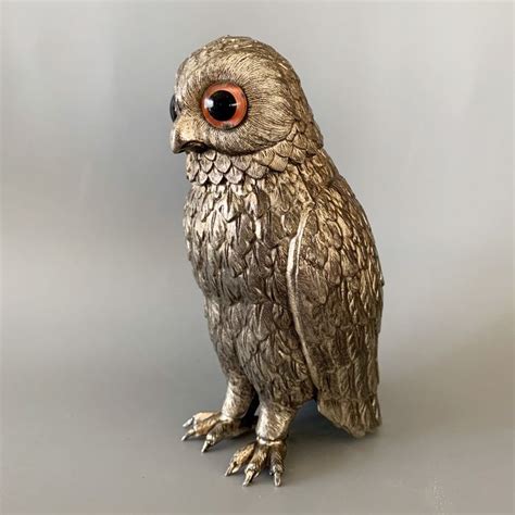 figural owl sugar shaker  silverplate catawiki
