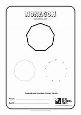 Nonagon Geometric Shapes Coloring Pages Kids Cool Figures Basic Print sketch template