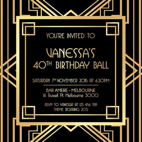 great gatsby invitation template  gatsby party invitations party