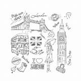 Coloring London England Doodle Pages Surfnetkids Map Five sketch template