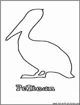 Pelican Coloring Colouring Pages Printable Bird Fun Silhouette Kids sketch template