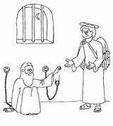 Prison Kolorowanka Miraculously Crafts Christianity Uratowany Piotr Więzienia Arka Potop Noego Acts Yellowimages sketch template