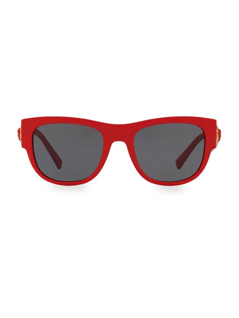 versace 55mm wayfarer wrapped sunglasses in red gray red for men