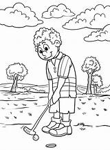 Golfe Colorir Taco Jogando Jogo Desenhos Bola Golfer Colorironline sketch template