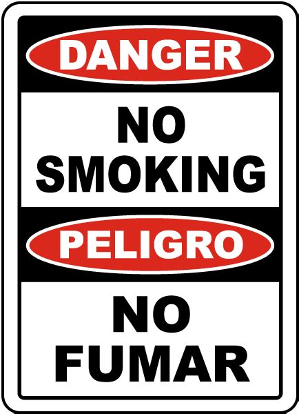 bilingual danger  smoking sign claim   discount