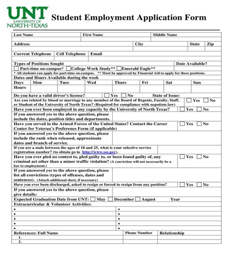 Free 11 Employment Application Forms In Pdf Ms Word Excel