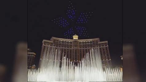 drone powers light show  vegas hotel video abc news