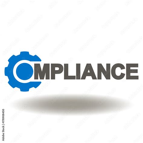 compliance text gear icon vector cogwheel compliance word illustration
