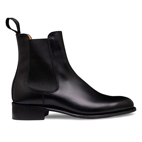 cheaney avril womens black leather chelsea boot
