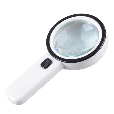 extra large handheld strong magnifying glass with 12 led and uv light