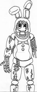 Fnaf Bonnie Withered Coloring Pages Freddy Nightmare Colouring Printable Witherd Deviantart Drawing Animatronics Sketch Chica Print Spring Ballora Search Template sketch template
