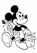 Coloring Mickey Mouse House Cleaning Clean Pages Want Comments sketch template
