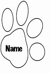 Paw Print Dog Outline Template Printable Coloring Tiger Color Prints Paws Cat Pages Lion Clues Clipart Clip Cougar Pawprint Blues sketch template