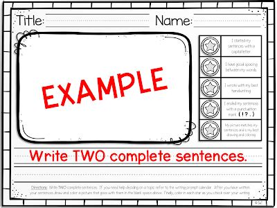 sentence writing paper  primary grades sentence writing writing