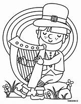 Harp Patricks Leprechaun Makeitgrateful sketch template