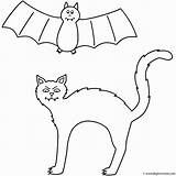 Halloween Cat Coloring Pages Bat Splat Cats Drawing Printable Preschoolers Color Getcolorings Print Getdrawings sketch template