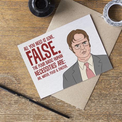 The Office Dwight Schrute Valentine S Day Love Card Etsy