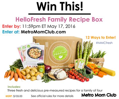 hellofresh family box giveaway  review metro mom club