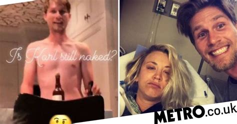 kaley cuoco s new husband karl cook tends to her naked following