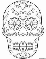 Skull Coloring Calavera Sugar Pages Printable Print Color sketch template