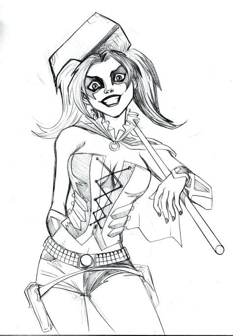 cartoon harley quinn coloring pages  adults harley quinn coloring