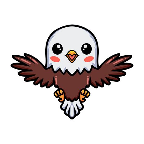 cute  eagle cartoon flying  vector art  vecteezy